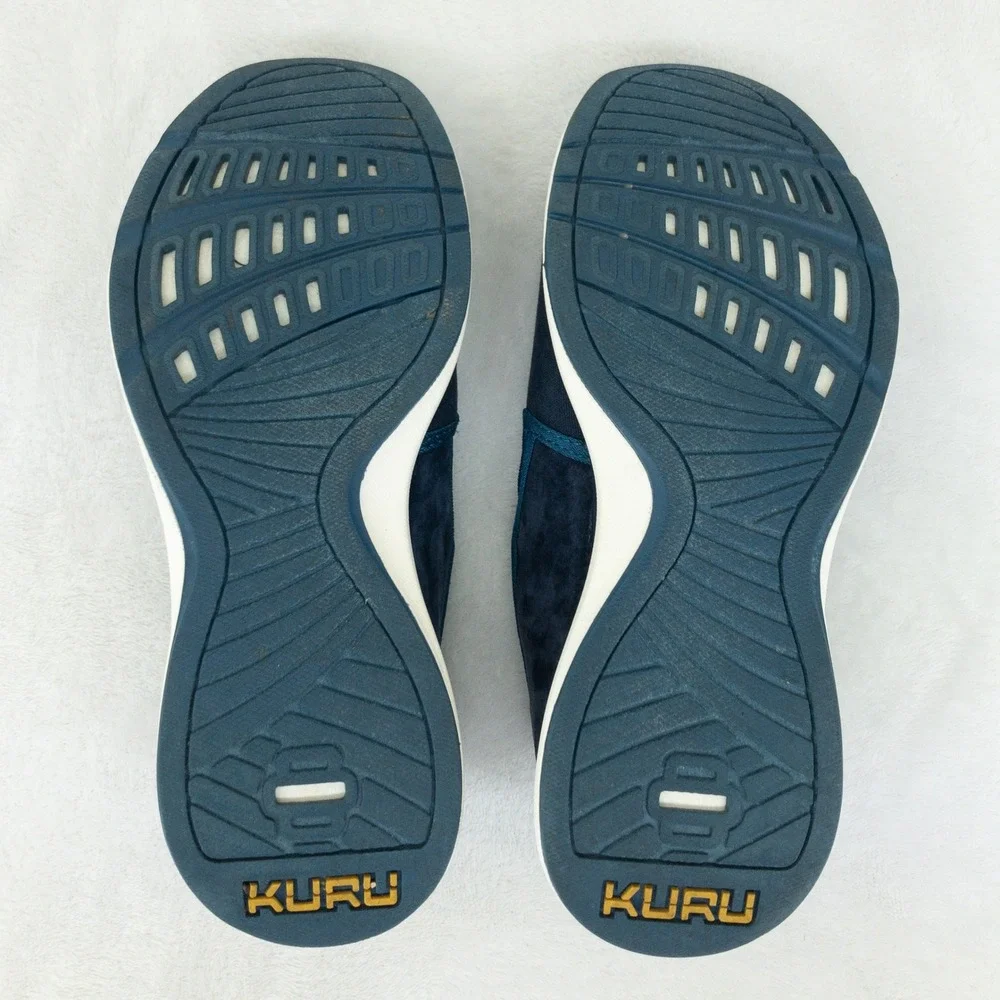 Kuru Atom Slip‎ On Womens Size 7 Navy Blue Canvas Suede Orthotic Walking Shoes
